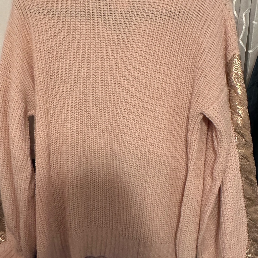 Cupio Pink Sweater with Gold Accent - Picture 2 of 7